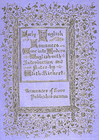 block letters and ornate flower and twining vine border around the title of the book