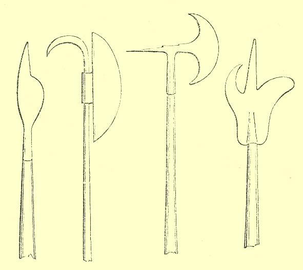 engraving of 4 examples of the heads of lochaber axes