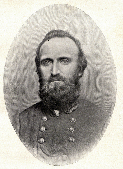 Engraving of a portrait of General T. J. (Stonewall) Jackson.  His last portrait made while alive.