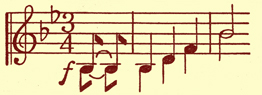 Two bars of musical notation.