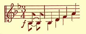 Two bars of musical notation.