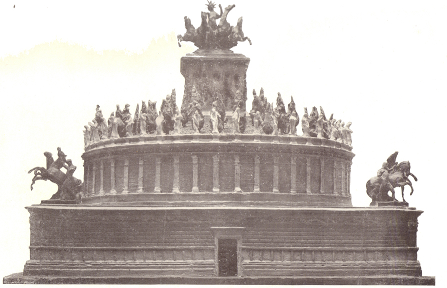 A black and white photograph, of the Mausoleum of Hadrian at the Castle of Sant’ Angelo.