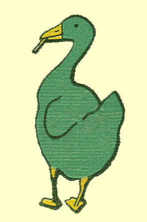 Cartoon by T. Gilbert White, of a Green Duck, looking at him from behind, his head is turned to the left and he has a fat cigar in his mouth, this is seen once at the close of the book on the end-papers, used here to illustrate the webpages