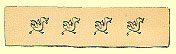 cartoon sketch by T. Gilbert White, from the end papers of the text, used as page border, with 4 small identical running ducklings, seen sideways